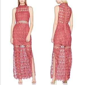 Keepsake The Label Dusty Rose Crochet Maxi Dress